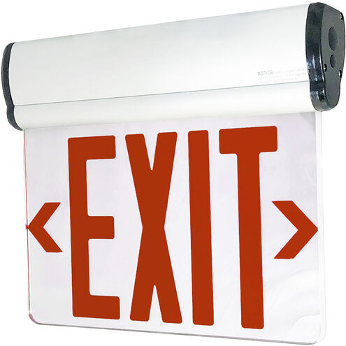 Aaliyah 1 Light Red Letters and White Housing Exit / Emergency Ceiling Light