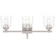 Antonia 3 Light 25.25 inch Brushed Nickel Bath Vanity Light Wall Light