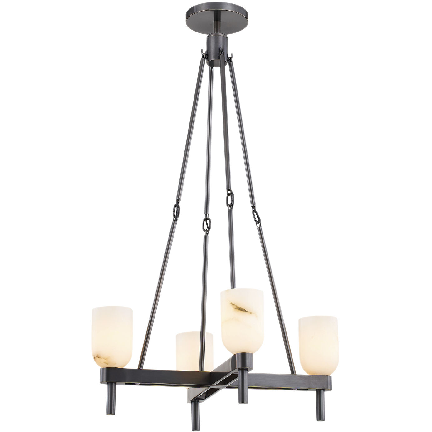 Lucian Pendant Ceiling Light in Urban Bronze, Alabaster Shade