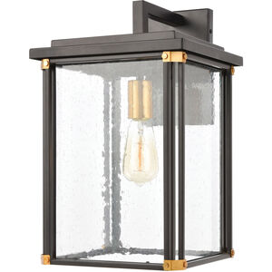 Gettysburg 1 Light 18 inch Matte Black with Brushed Brass Outdoor Sconce