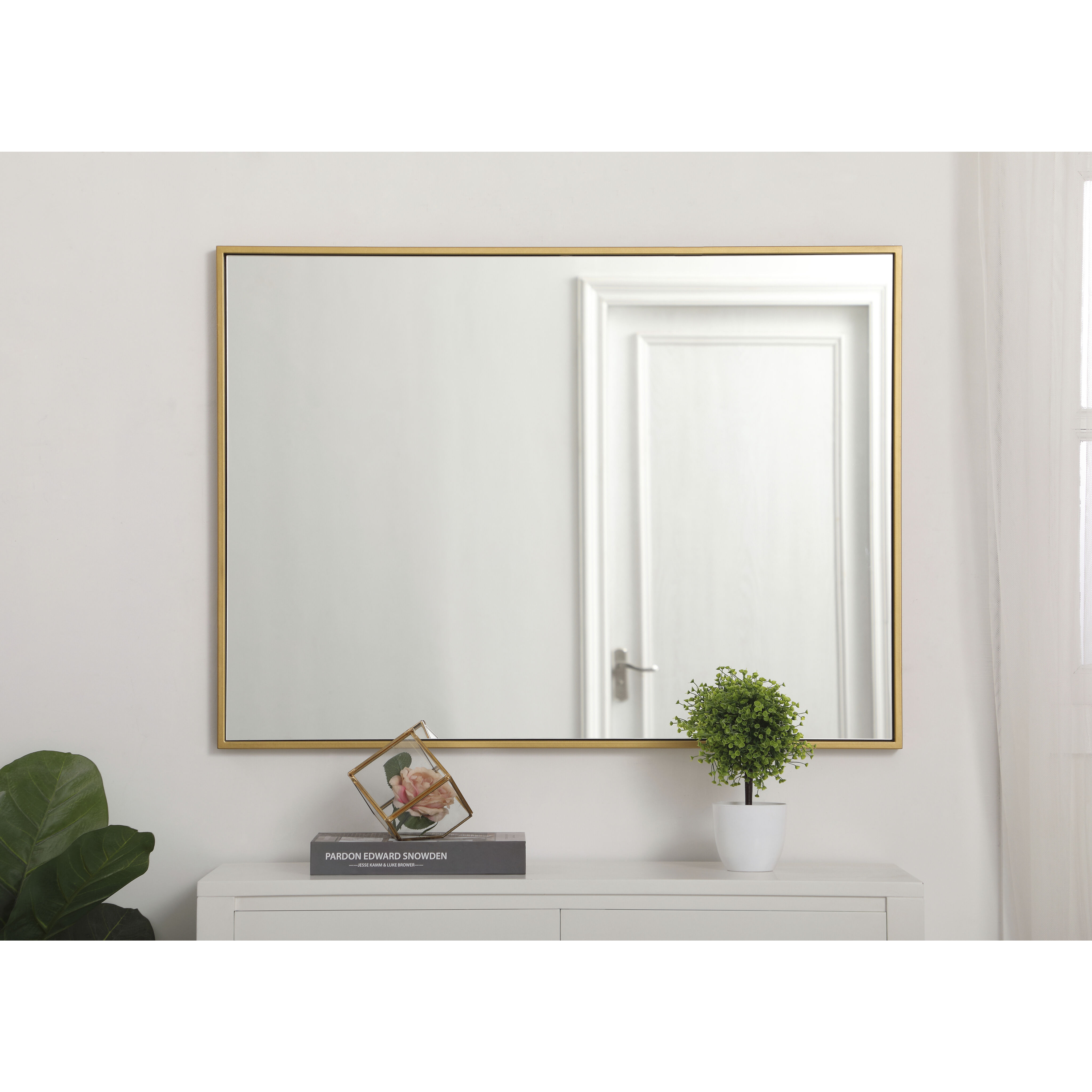 Monet 36 X 27 inch Brass Wall Mirror
