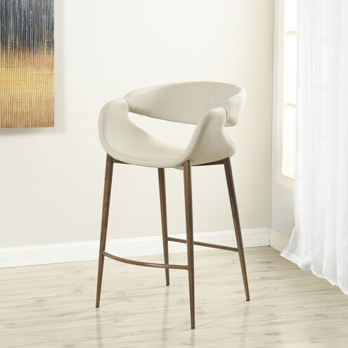 Joshua 35.4 inch Walnut and Taupe Counter Stool