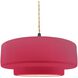 Radiance Collection - Tier Pendant Ceiling Light in Matte Black, Replaceable Bulb, Beige Twist Cord, Cerise, 14.5W x 5.25H, Form+Finish+Function