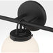 Ortesa 3 Light 24 inch Dark Matte Black Vanity Wall Light