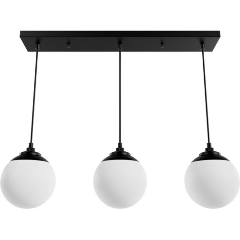 Hepburn 3 Light 7.25 inch Matte Black Linear Cluster Pendant Ceiling Light, Medium