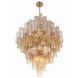 Addis 20 Light 31.5 inch Aged Brass Chandelier Ceiling Light in Amber