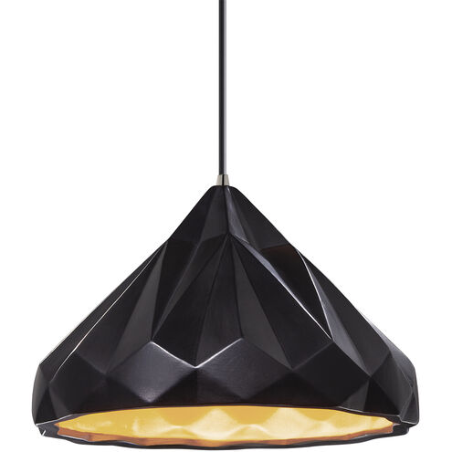 Radiance Collection 1 Light 12 inch Brushed Nickel and Champagne Gold and Carbon Matte Black and Black Pendant Ceiling Light