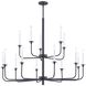 Lexington Green 15 Light 46 inch Matte Black Chandelier Ceiling Light