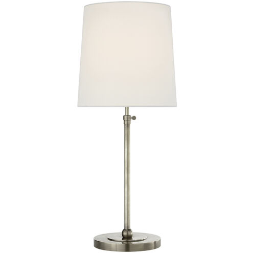 Thomas O'Brien Bryant 27.5 inch 60 watt Antique Nickel Table Lamp Portable Light in Linen, Large