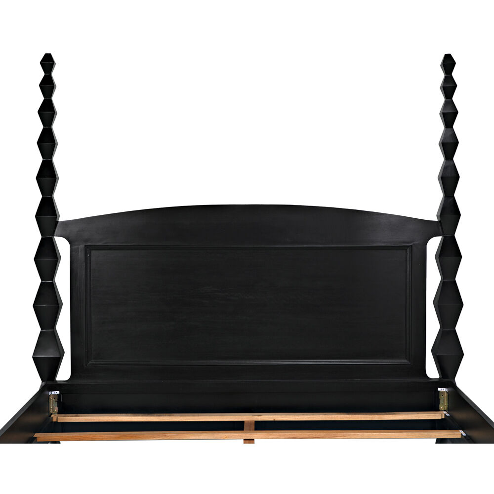 Brancusi Hand Rubbed Black Bed, Eastern King