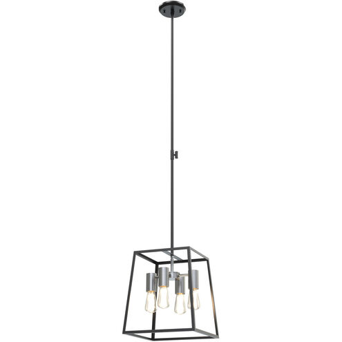 Cape Breton 4 Light 11 inch Buffed Nickel and Graphite Pendant Ceiling Light