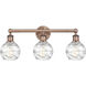 Athens Deco Swirl 3 Light 24 inch Antique Copper Bath Vanity Light Wall Light in Clear Deco Swirl