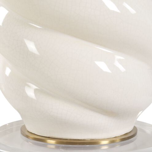 Anneli 30.5 inch 150.00 watt White Ceramic and Crystal with Antique Brass Table Lamp Portable Light