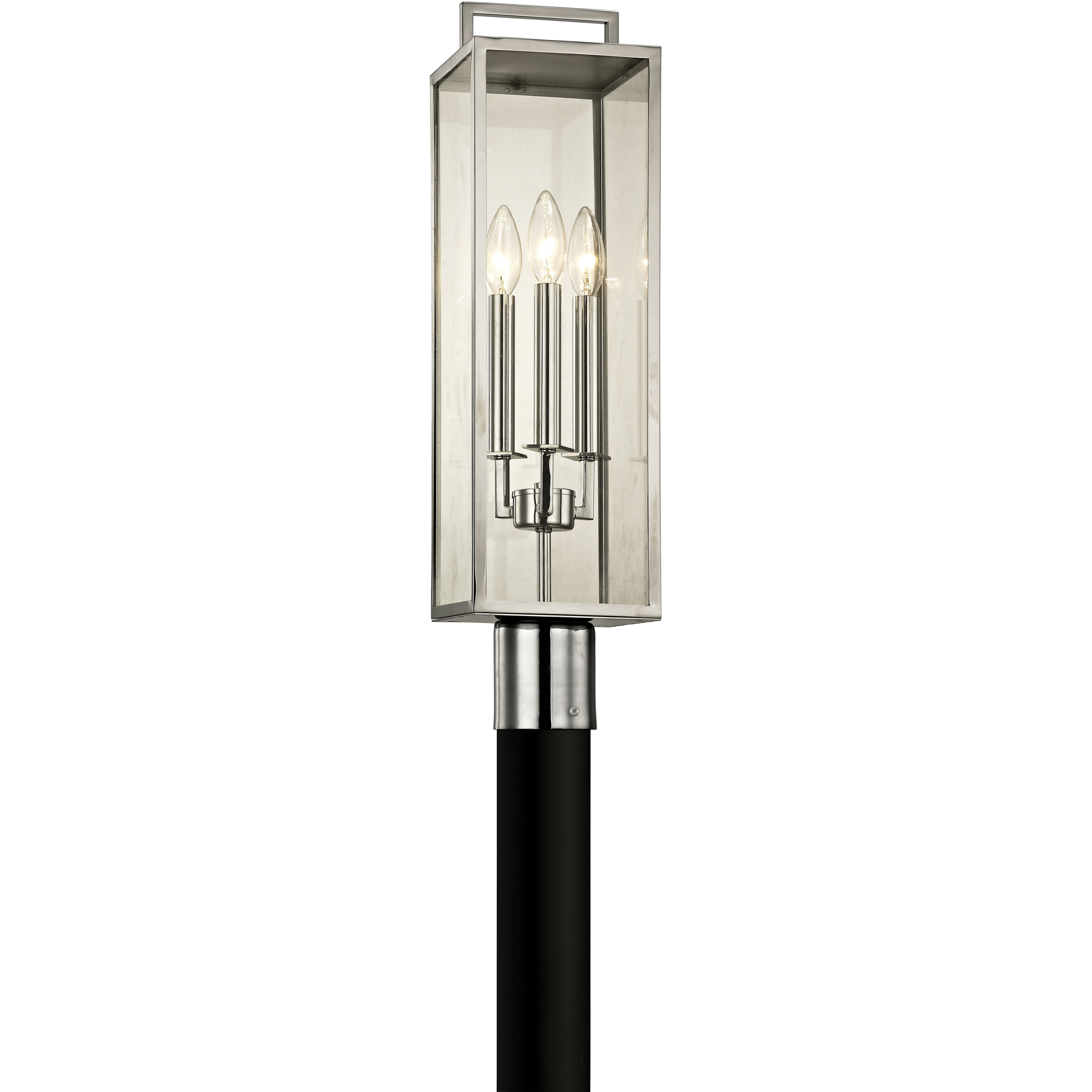 John 3 Light 24 inch Polished Stainless Post