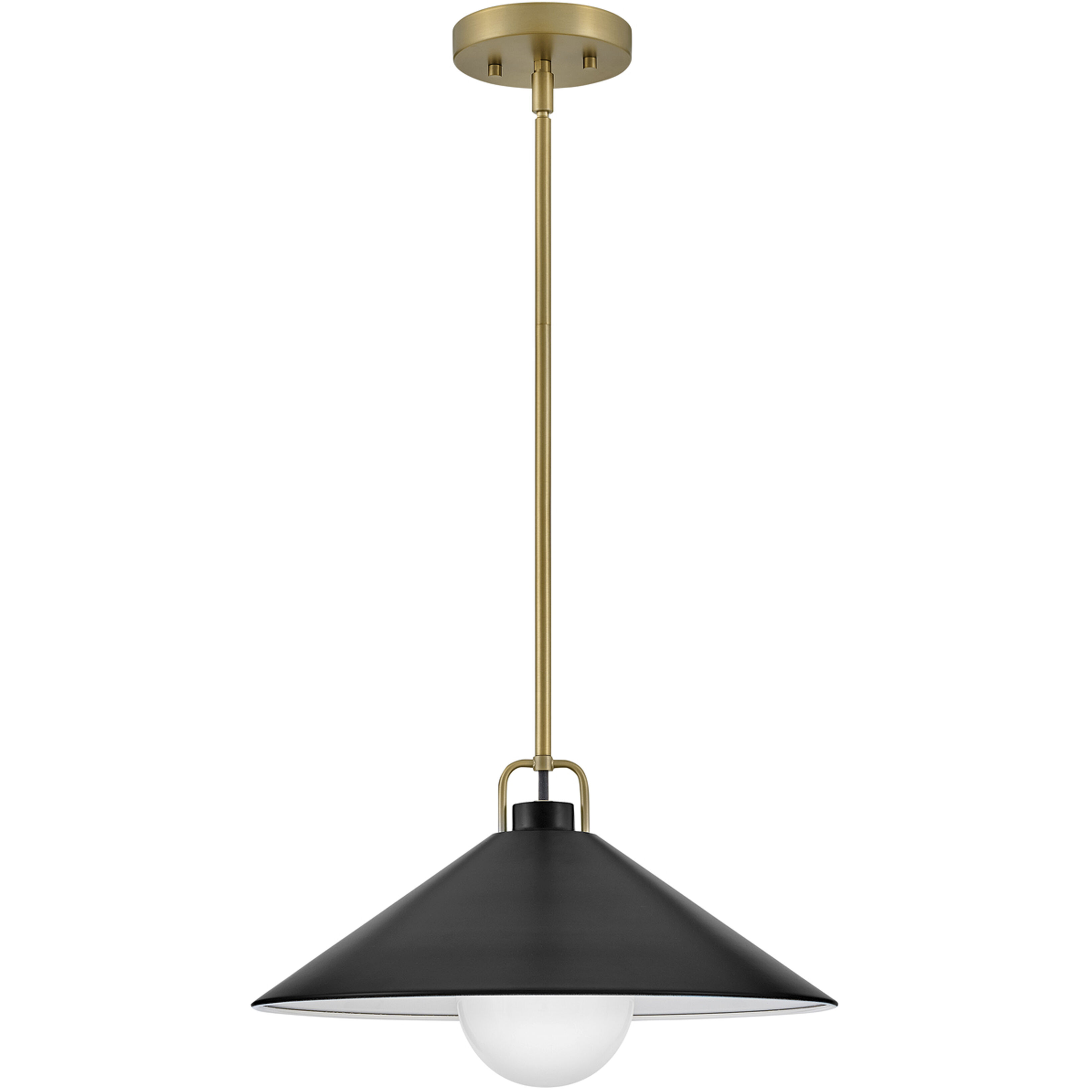Milo LED 16 inch Lacquered Brass with Black accents Pendant Ceiling Light