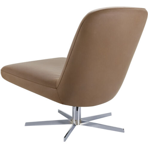 Harpiste Upholstery: Medium Brown; Base: Metallic - Silver Swivel Chair
