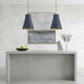 Brasserie 1 Light 20 inch French Blue and Heritage Bronze Pendant Ceiling Light