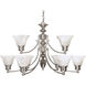 Empire 9 Light 32 inch Brushed Nickel Chandelier Ceiling Light
