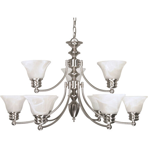 Empire 9 Light 32 inch Brushed Nickel Chandelier Ceiling Light