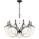 Priscilla 10 Light Black Chandelier Ceiling Light in Bronze Pearl, Adjustable Height