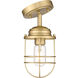 Seaport 1 Light 5 inch Brushed Champagne Bronze Semi-flush Ceiling Light