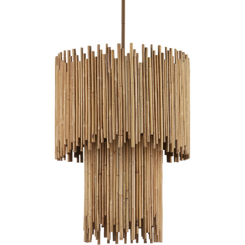 Teahouse 5 Light 18 inch Natural and Khaki 2-Tier Pendant Ceiling Light