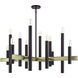 Helsinki 12 Light 44 inch Bronze with Antique Brass Accents Foyer Chandelier Ceiling Light