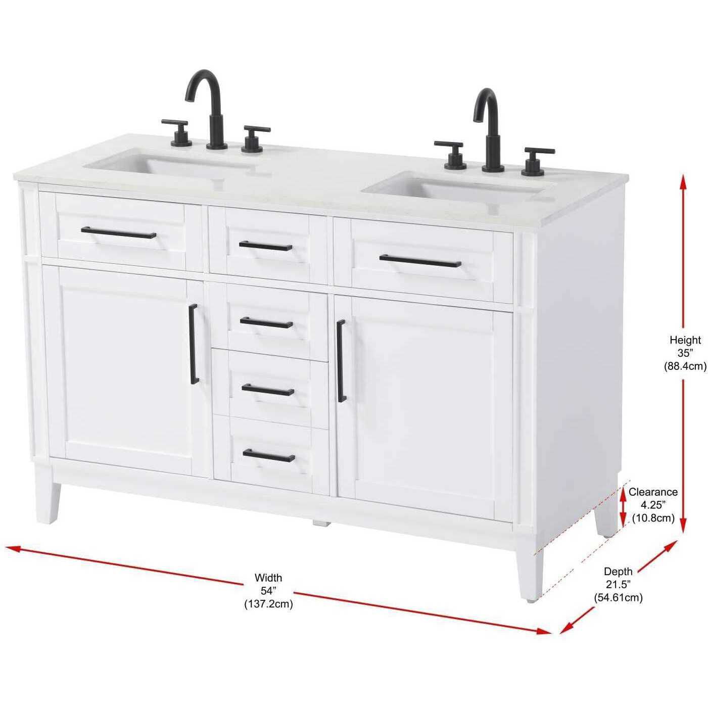 Virginia 54 X 35 inch White Bathroom Vanity Cabinet