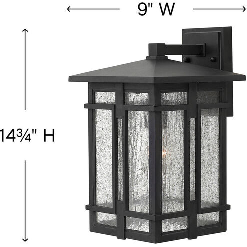 Tucker Outdoor Wall Mount Lantern in Museum Black, Medium