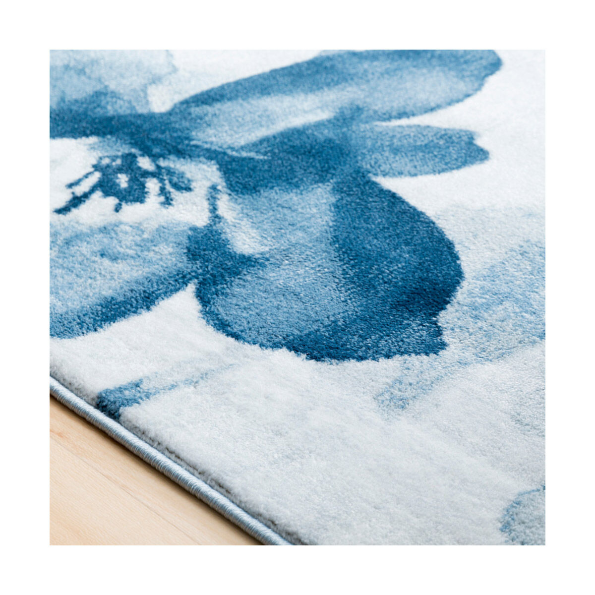 Nova 91 X 63 inch Denim/Light Gray/Navy/Ivory Rugs, Polypropylene