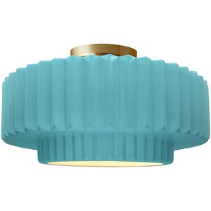 Radiance LED 16.5 inch Reflecting Pool and Brushed Brass Semi Flush Ceiling Light