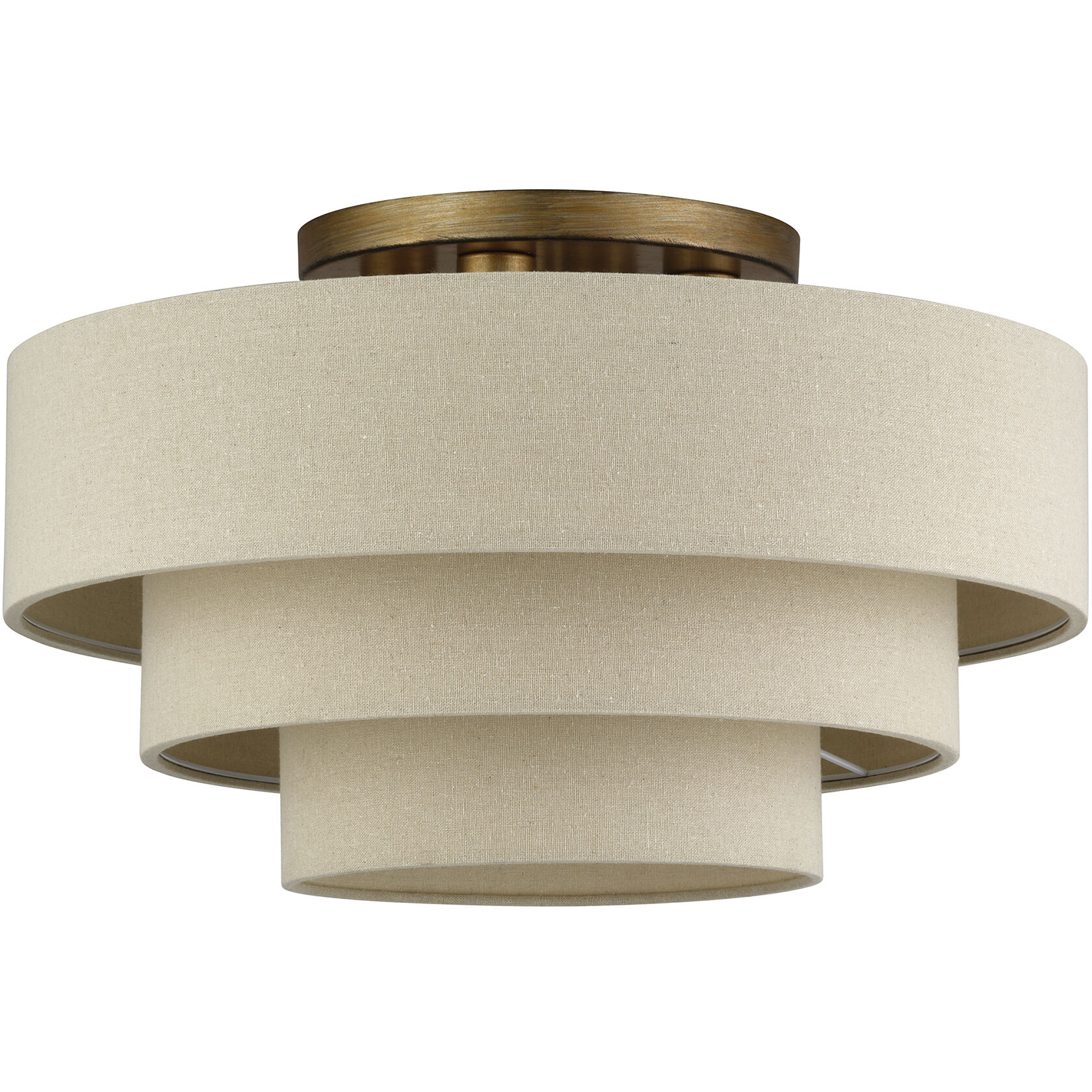 Bellingham 4 Light 21 inch Antique Gold Leaf Semi Flush Mount Ceiling Light, Extra Large