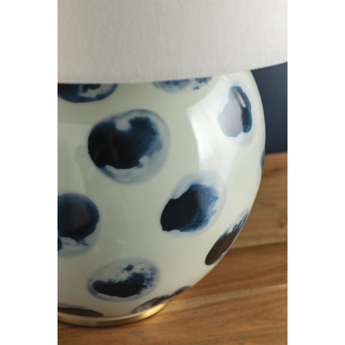 Blue Point 22 inch 75.00 watt White Bisque and Blue Dots Table Lamp Portable Light