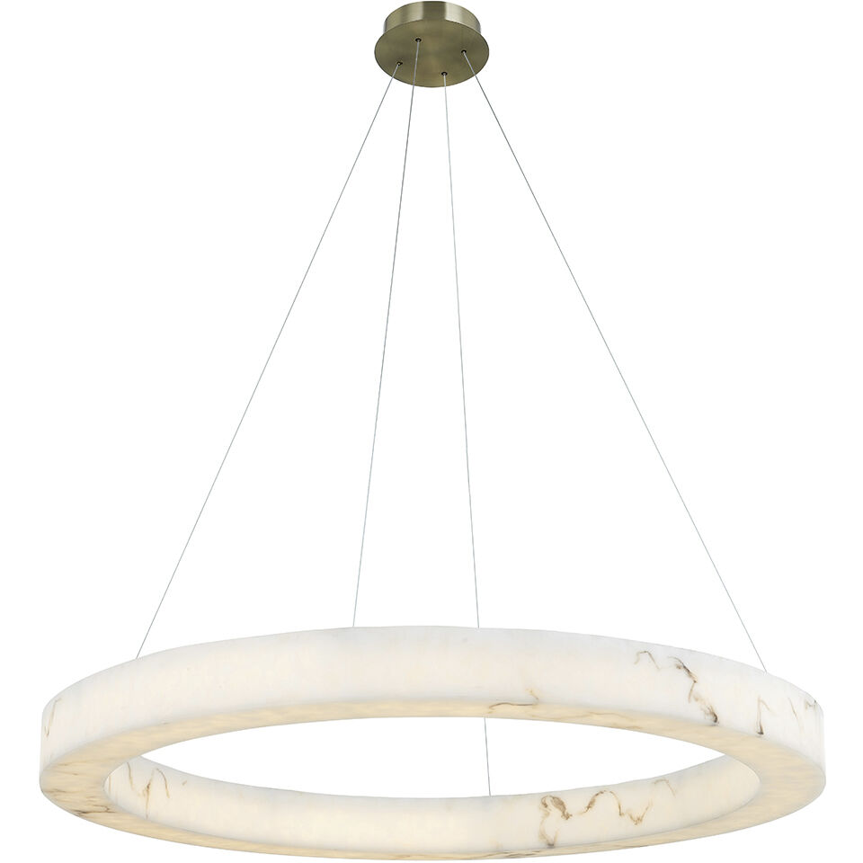 LumenAria Collection LED 42 inch Brushed Brass Pendant Ceiling Light, Medley Family