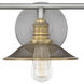 Rigby LED 27 inch Antique Nickel with Heritage Brass Vanity Light Wall Light