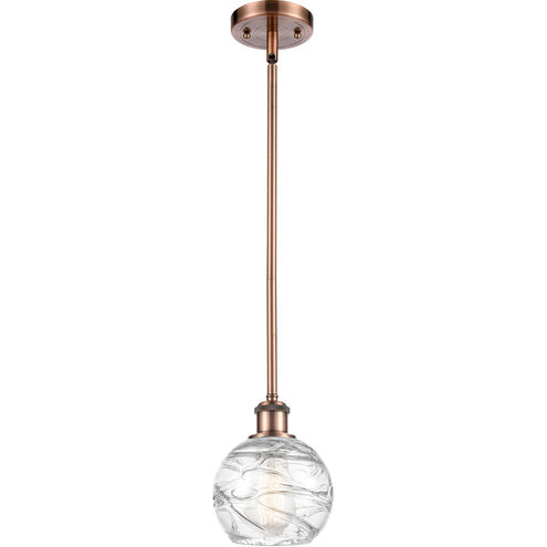 Ballston Small Deco Swirl 1 Light 6 inch Antique Copper Pendant Ceiling Light, Ballston