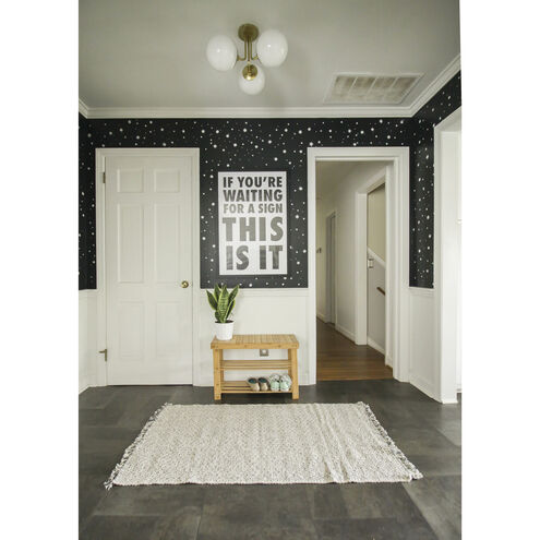 Stella 3 Light 24 inch Aged Brass Semi Flush Ceiling Light