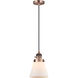 Franklin Restoration Cone LED 6 inch Antique Copper Mini Pendant Ceiling Light in Matte White