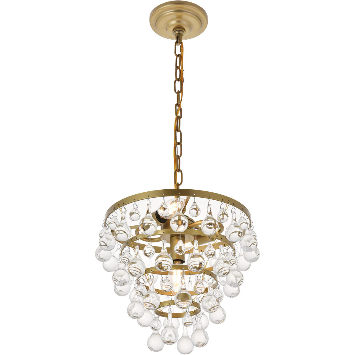 Kora 3 Light 13 inch Brass Pendant Ceiling Light