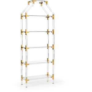 Chelsea House 99 inch Clear/Beveled/Brass Etagere
