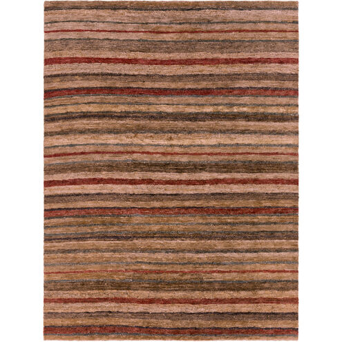 Trinidad 132 X 96 inch Rust/Dark Brown/Camel/Wheat/Light Gray/Bright Red Rugs, Jute