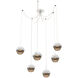 Cabochon LED 14.1 inch Salt White with White Marble Swag Multi-Pendant Ceiling Light in 3000K LED, Bronze