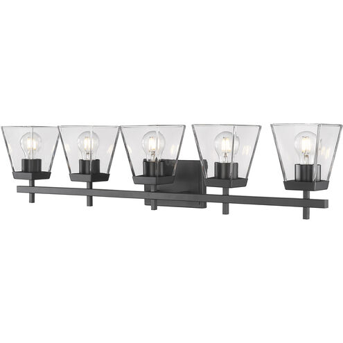 Lauren 5 Light 39 inch Matte Black Vanity Wall Light