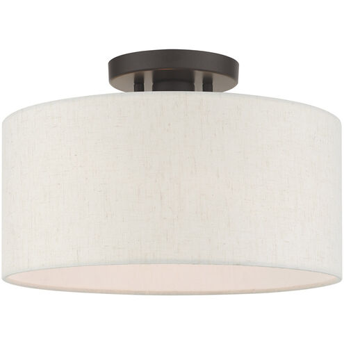 Meadow 1 Light 13 inch English Bronze Semi Flush Ceiling Light