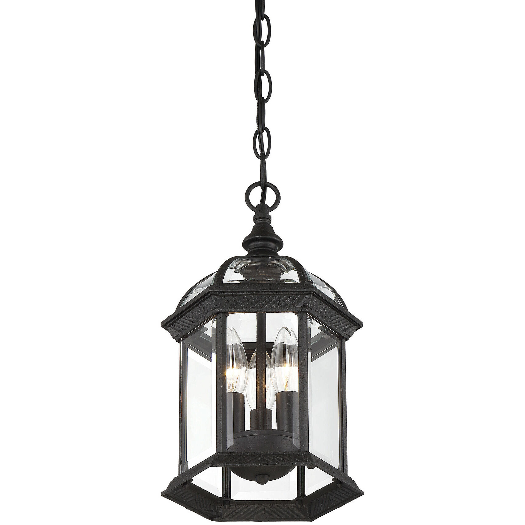 Kensington 3 Light 8.25 inch Black Outdoor Hanging Lantern