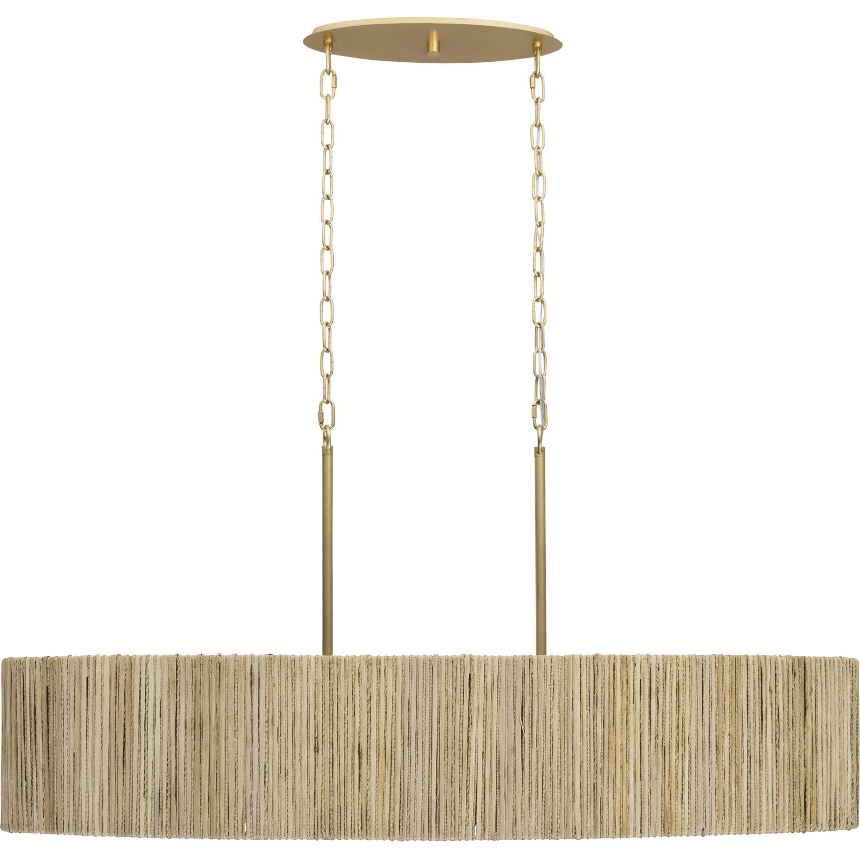 Jacob's Ladder 6 Light 48 inch French Gold Linear Pendant Ceiling Light, Smithsonian Collaboration