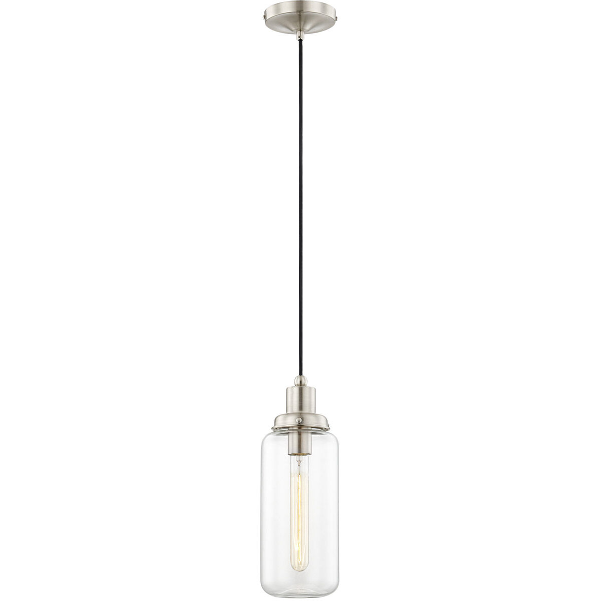 Art Glass 1 Light 5 inch Brushed Nickel Mini Pendant Ceiling Light