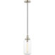 Art Glass 1 Light 5 inch Brushed Nickel Mini Pendant Ceiling Light