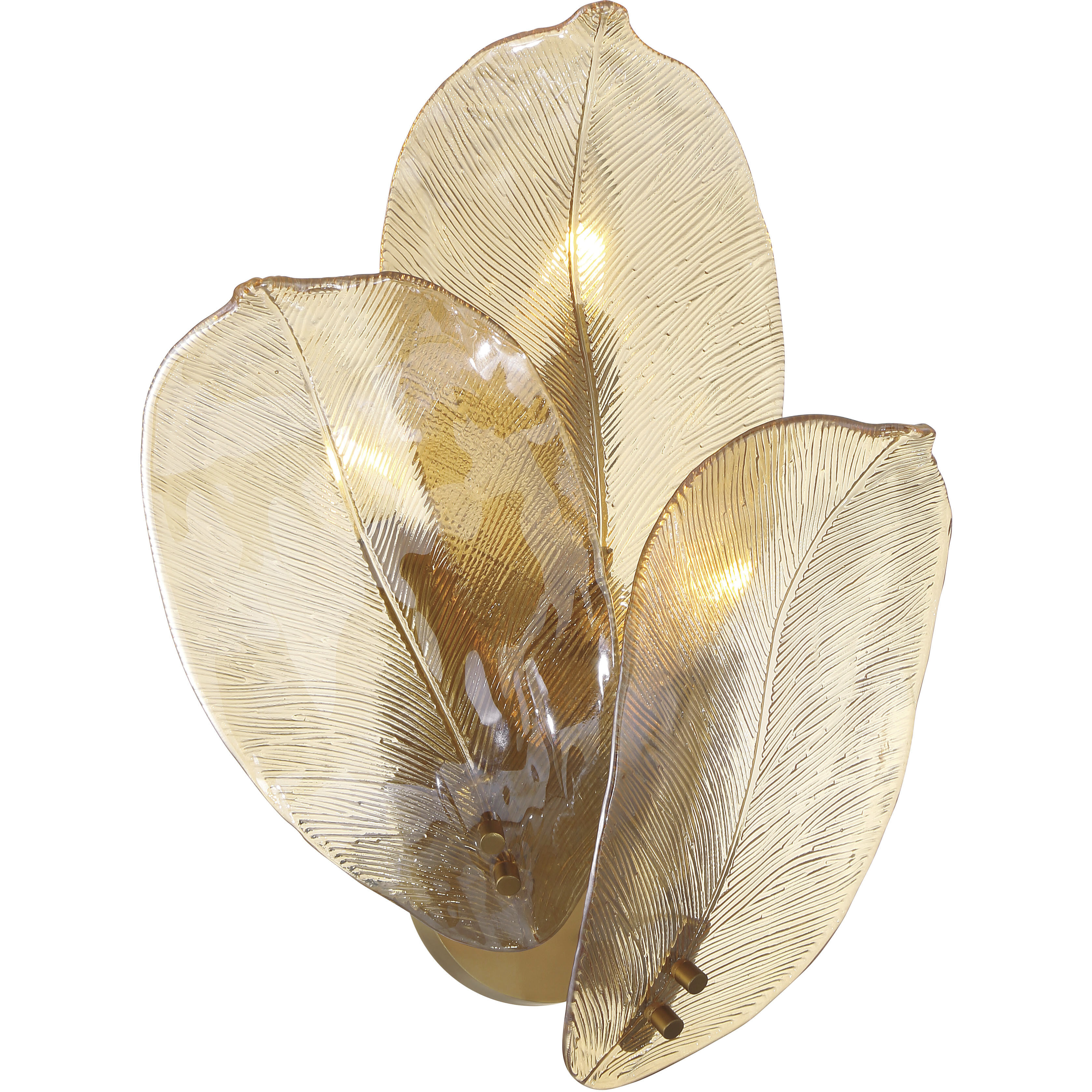 Orchid Wall Sconce Wall Light in Amber Handmade Glass