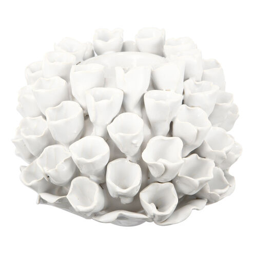 Open Coral 5.9 X 4.3 inch Candle Holder in White